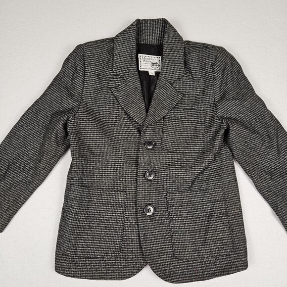 Vintage Tweed Boys Blazer Coat Jacket Size 4 Made in USA Monkey Wear Victorian - Picture 1 of 11